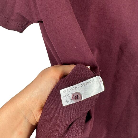 Bylt Drop Cut Short Sleeve Polo Shirt Maroon Red Stretch Performance Mens Large - Picture 6 of 6